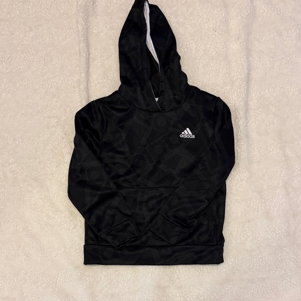 adidas Black Hoodie with White Logo